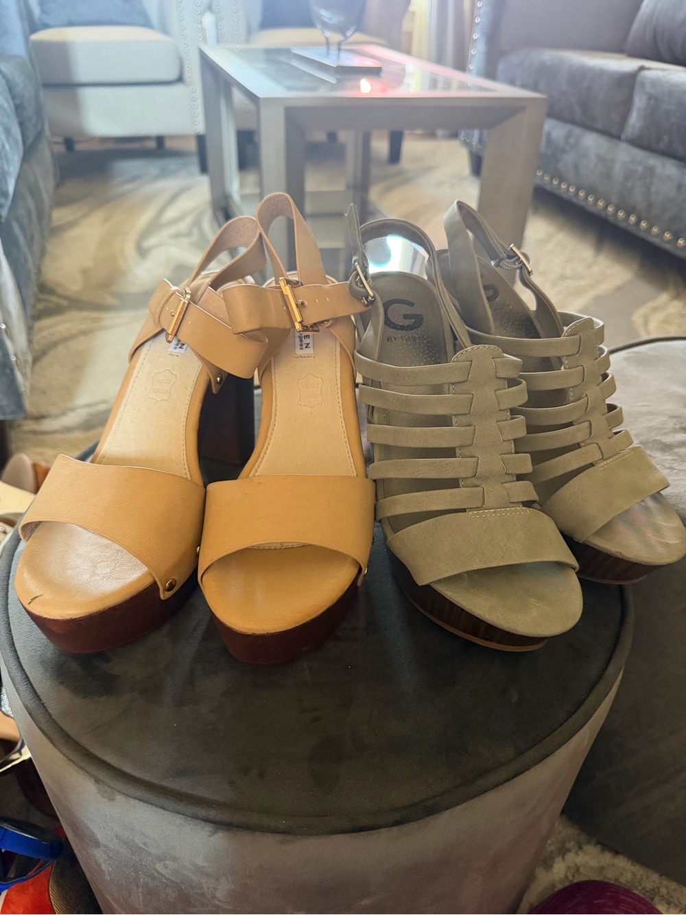 2 Pair of Women’s Platform Sandals - Comfortable Summer Wedges